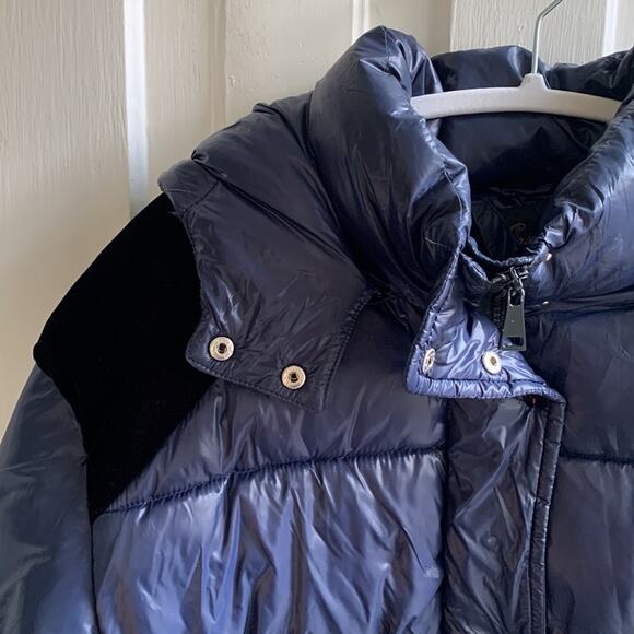 Orso Levi Shiny Colorblock Hooded Puffer Jacket - Picture 4 of 8